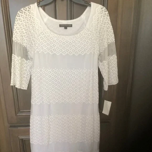 button down lace dress Button Down Tie Waist Shirt Midi Dress M